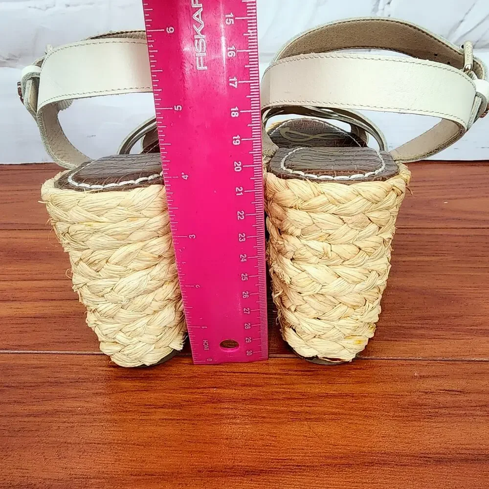 Sam Edelman Darline Braided Leather Platform Wedge Sandal Size 9 Summer bohochic
